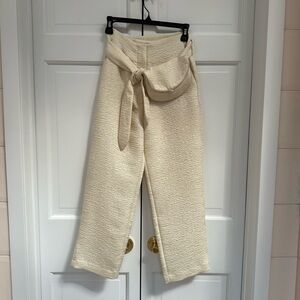 Nanushka Silk Cream Pants with Fanny Pack
